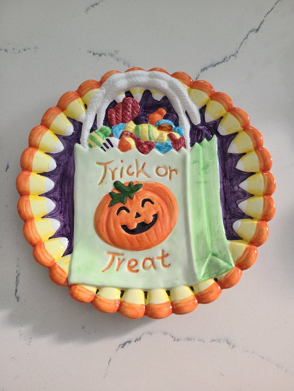 Fitz And Floyd Omnibus 1996 Halloween Trick Or Treat Canape Plate